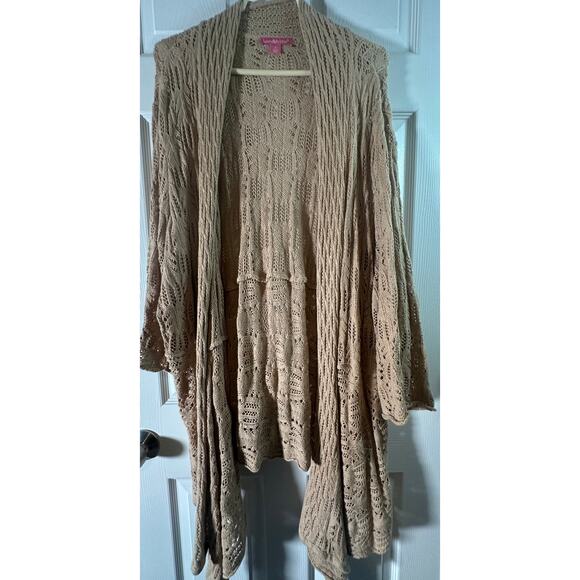 Woman Within Open Front Pointelle Cardigan - Picture 9 of 10